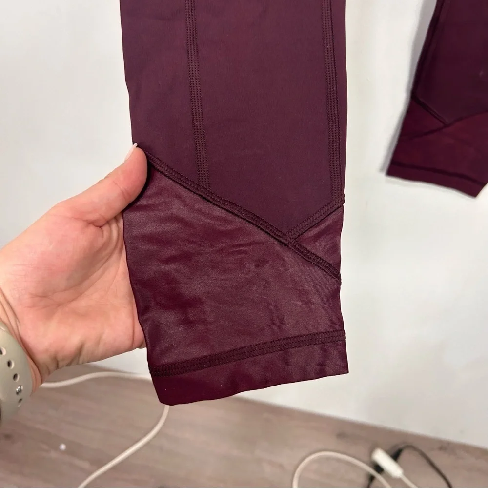 LULULEMON maroon 7/8ths length leggings V10 - Picture 7 of 10